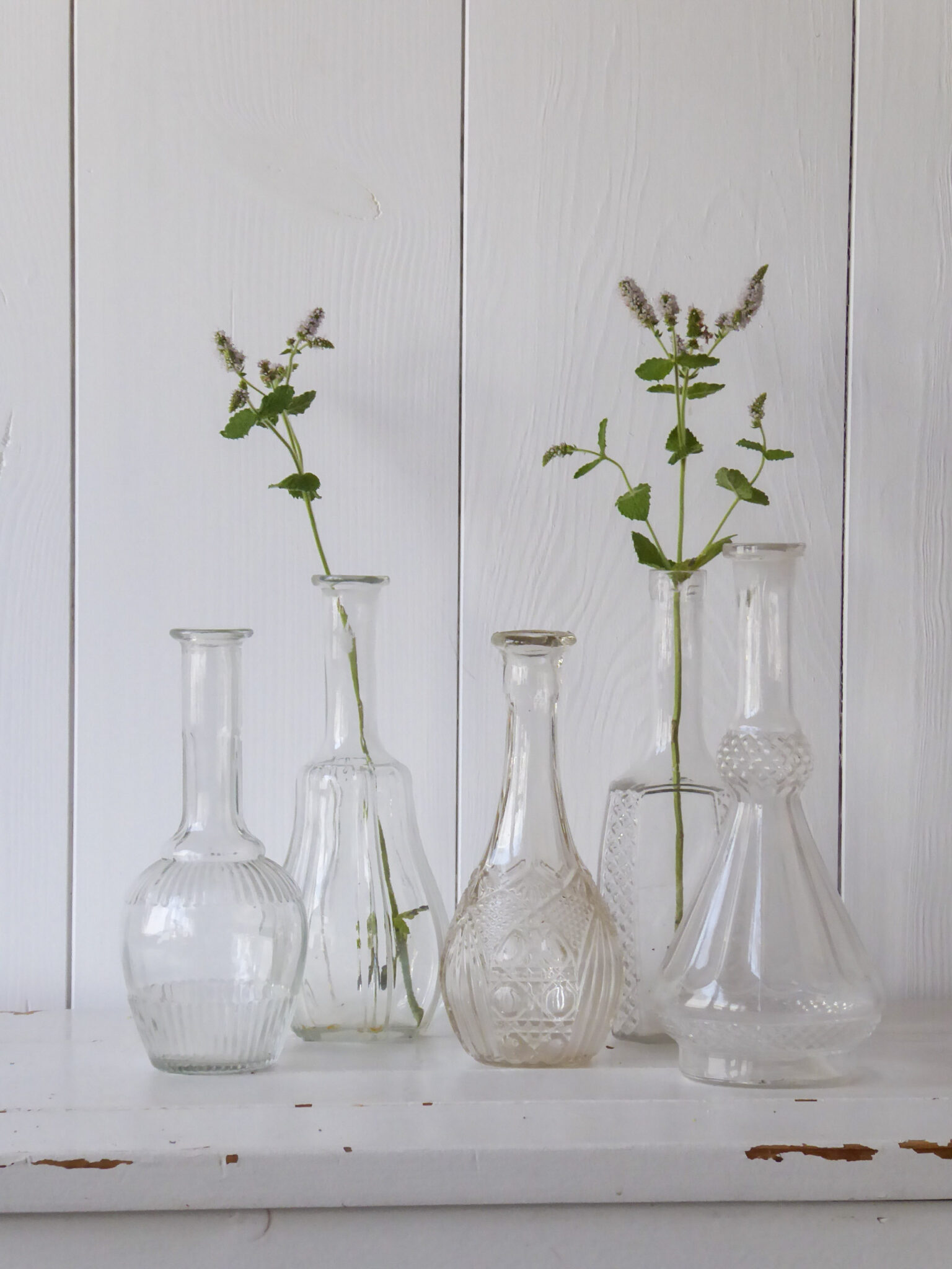 Vase bonbonne en verre augustine (lot de 2) (gris)