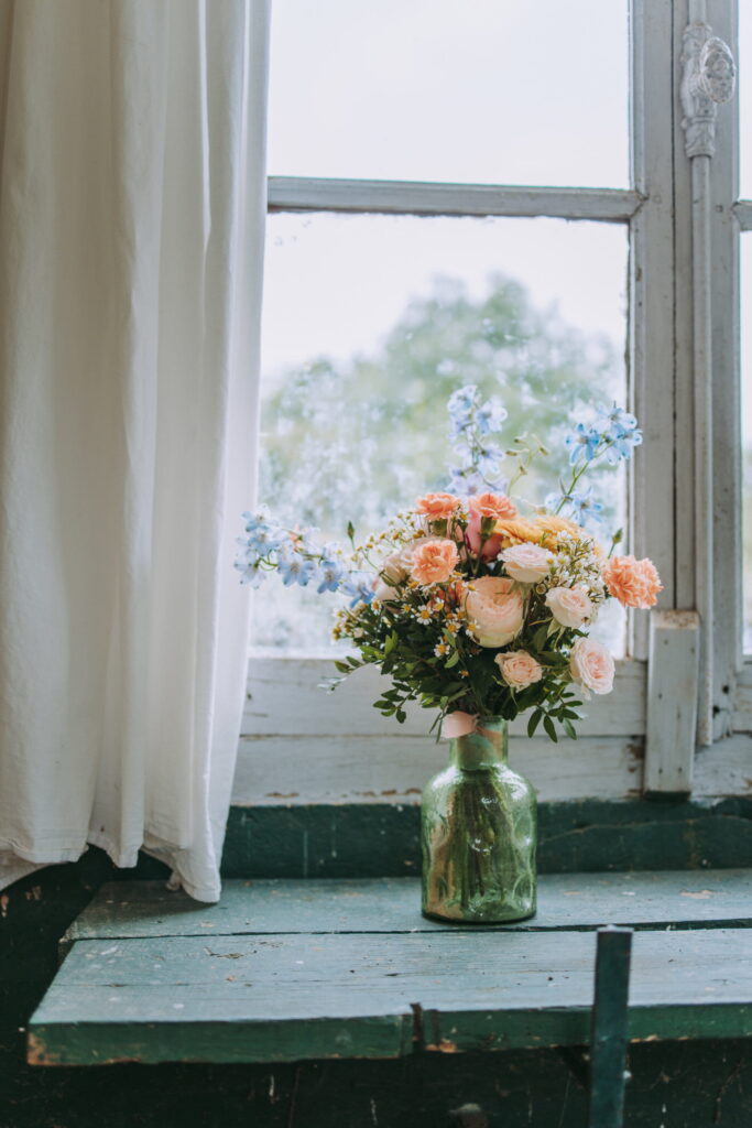 bouquet de mariée de fleurs du jardin