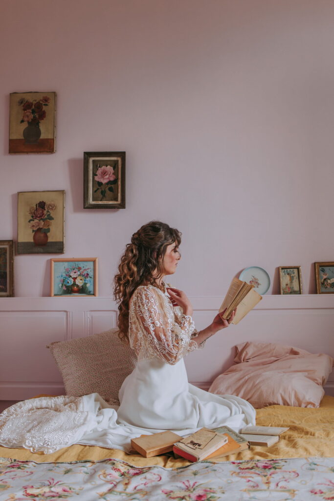 Préparatifs de la mariée dans un gîte de charme